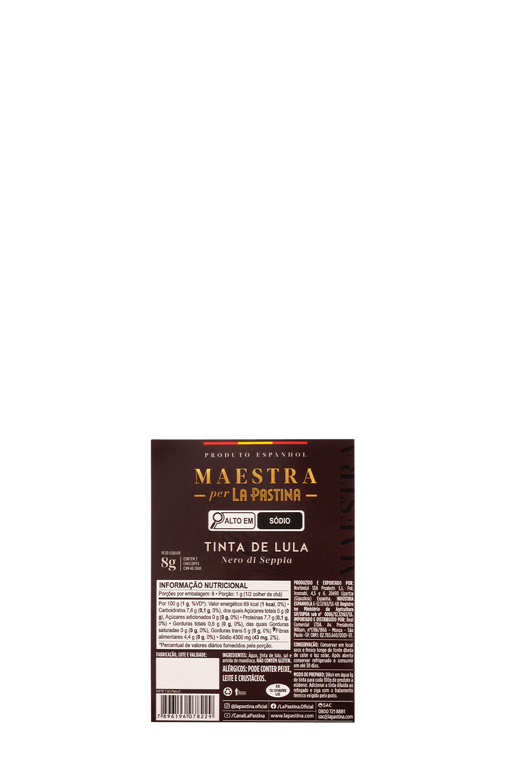 029565 - TINTA DE LULA ES LP MAESTRA C 2 ENV DE 4G CADA 8G - Verso